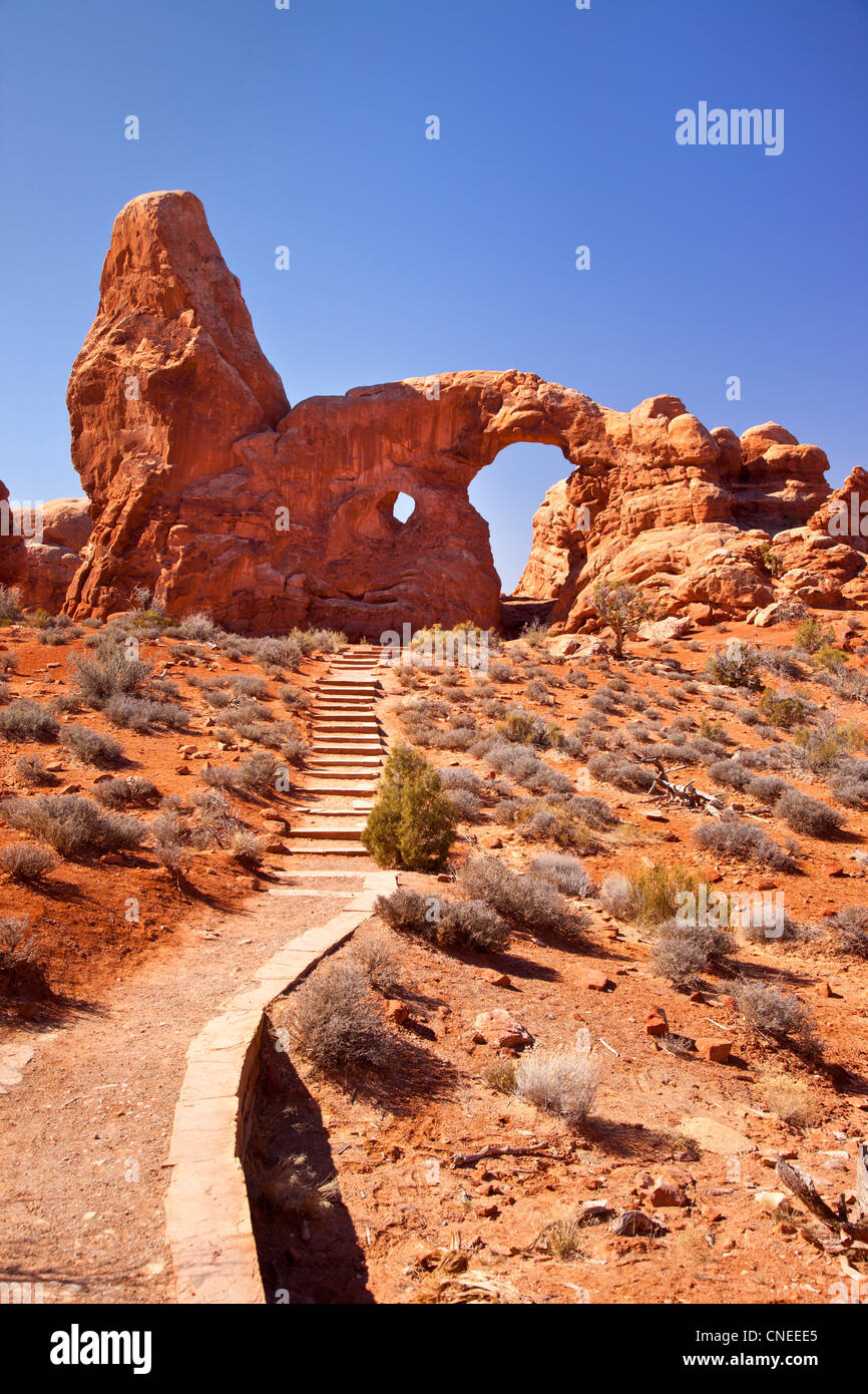 Turret Arch, Arches National Park, Utah USA Stock Photo