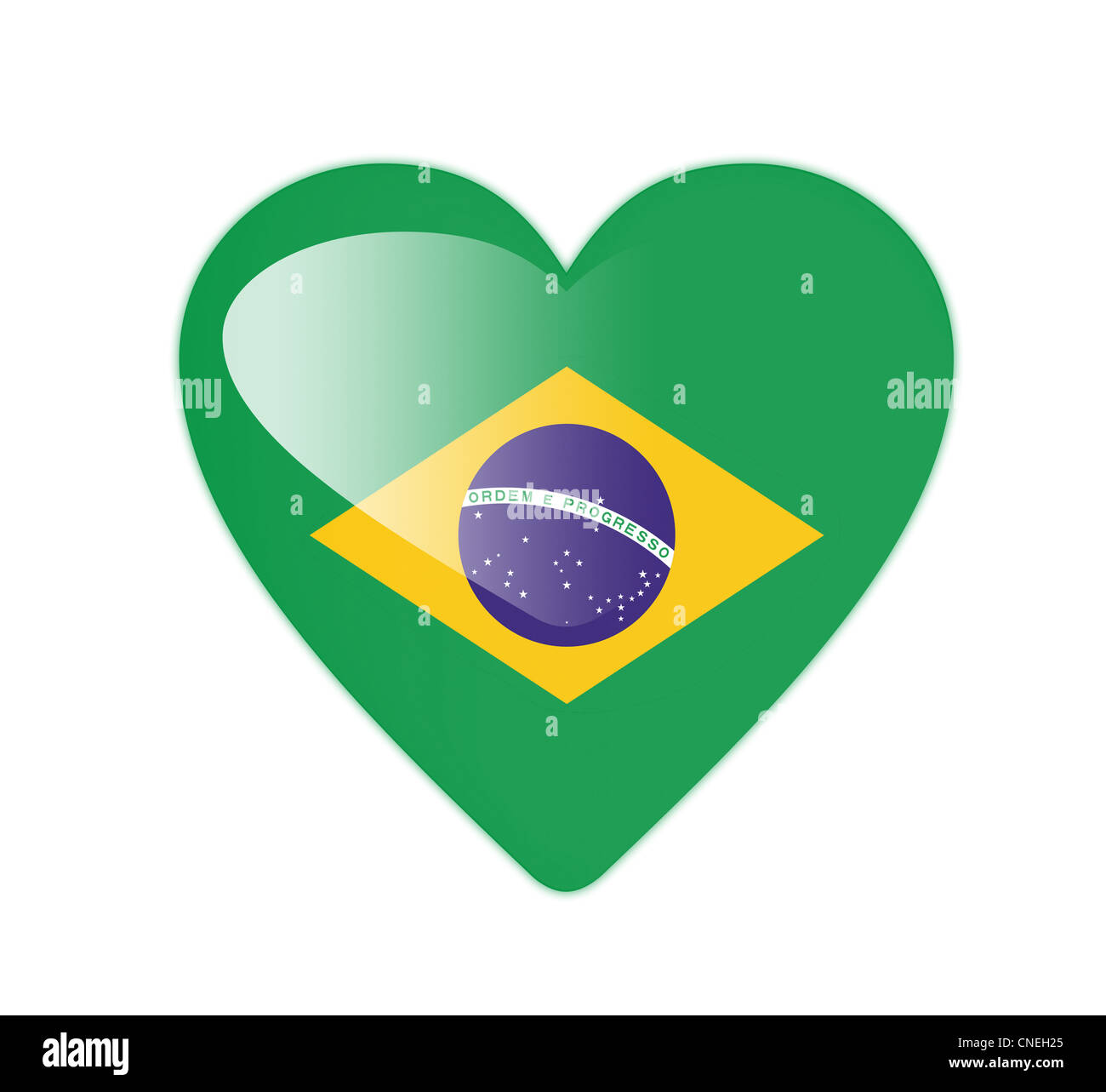 Brazil 3D heart shaped flag Stock Photo - Alamy