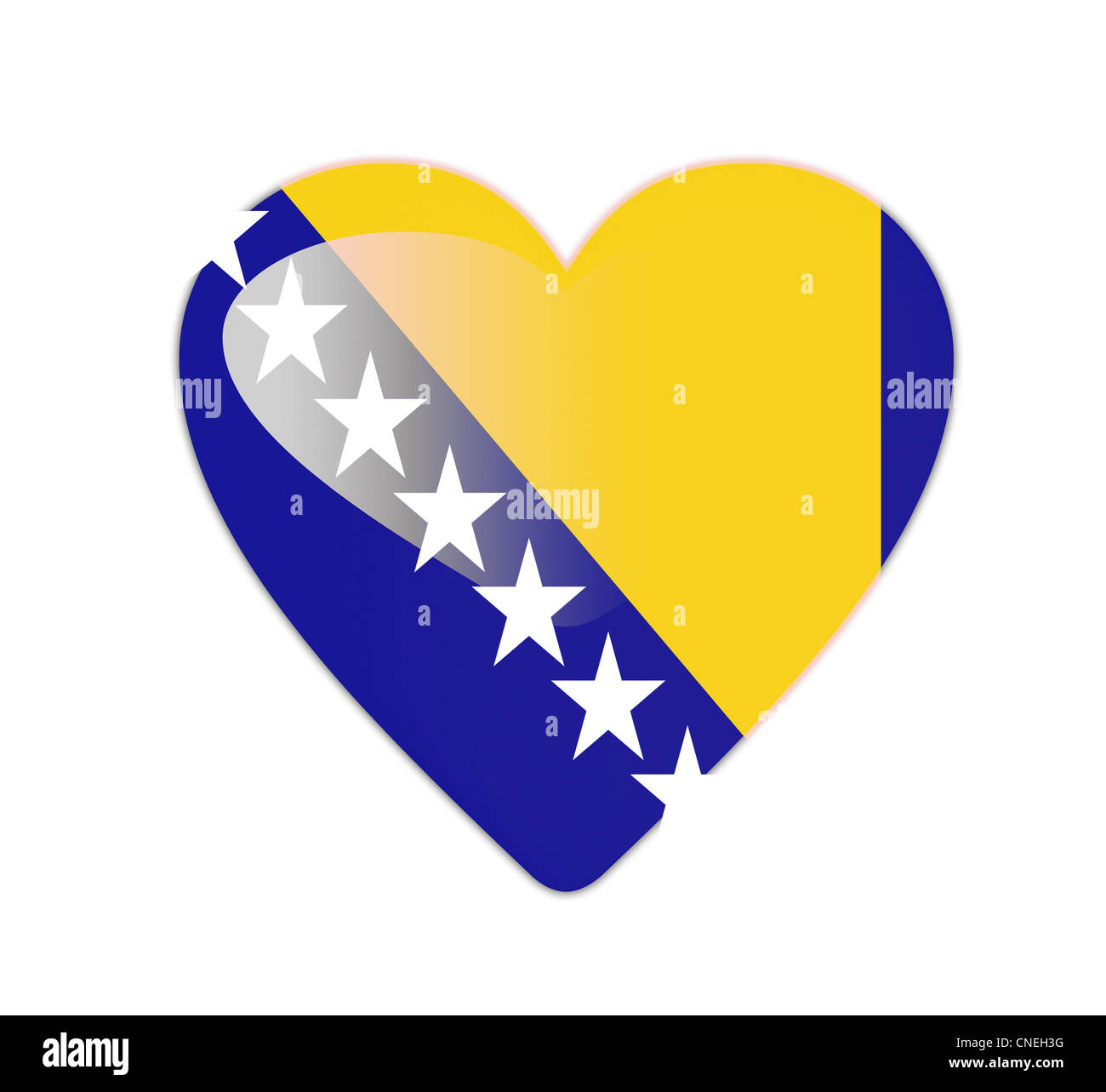 Bosnia and Herzegovina 3D heart shaped flag Stock Photo - Alamy