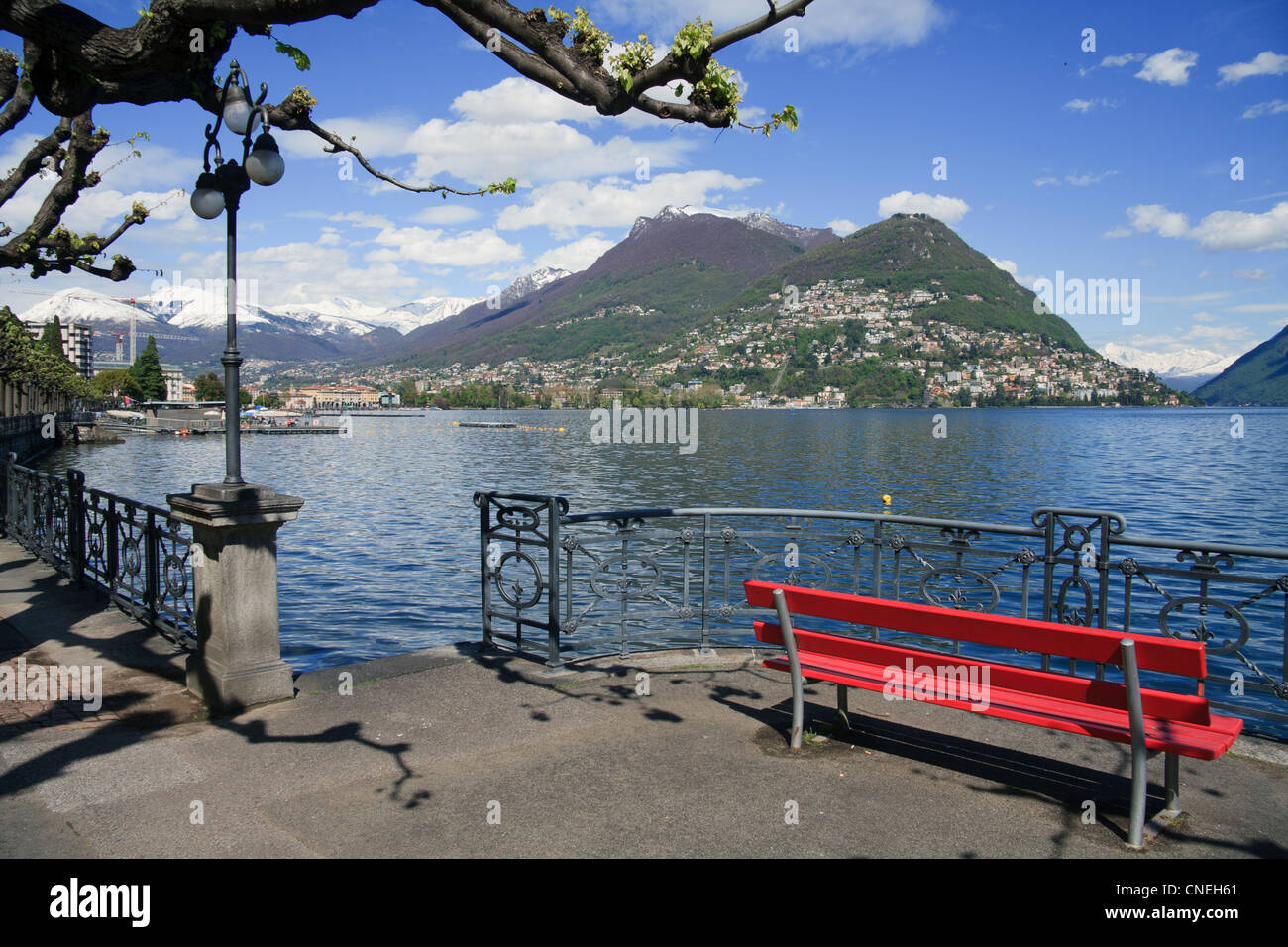 View of Monte Bre, Lugano, Ticino, Switzerland Stock Photo