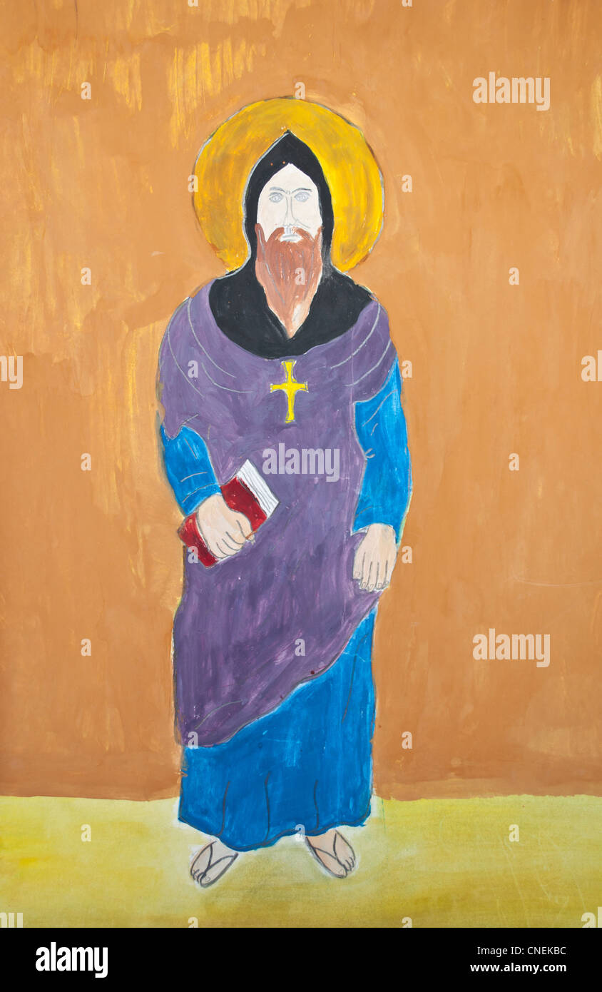 Child's painting of Jesus Christ Stock Photo Alamy