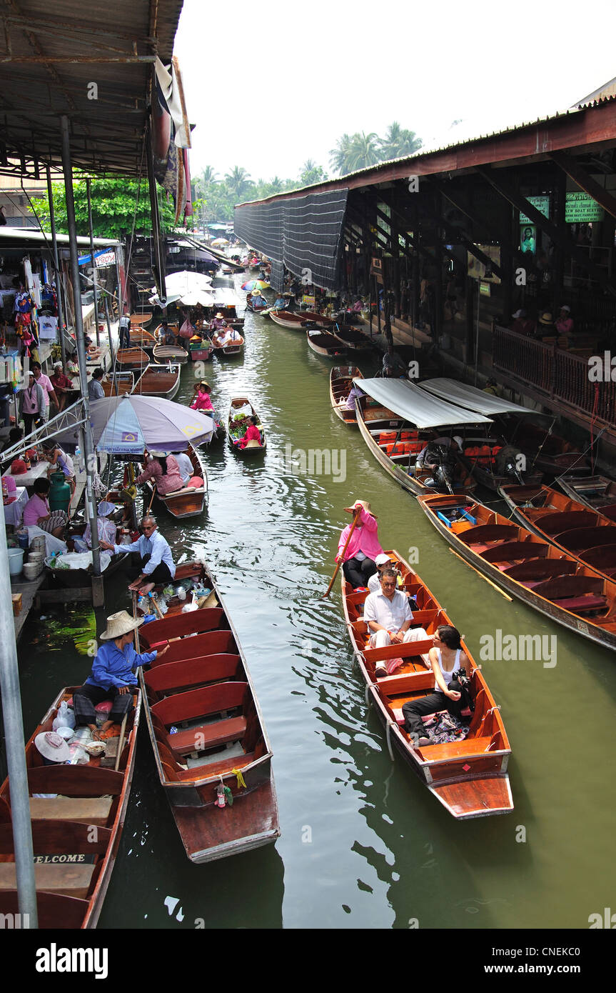 Damnoen Saduak Floating Market, Damnoen Saduak, Ratchaburi Province, Thailand Stock Photo