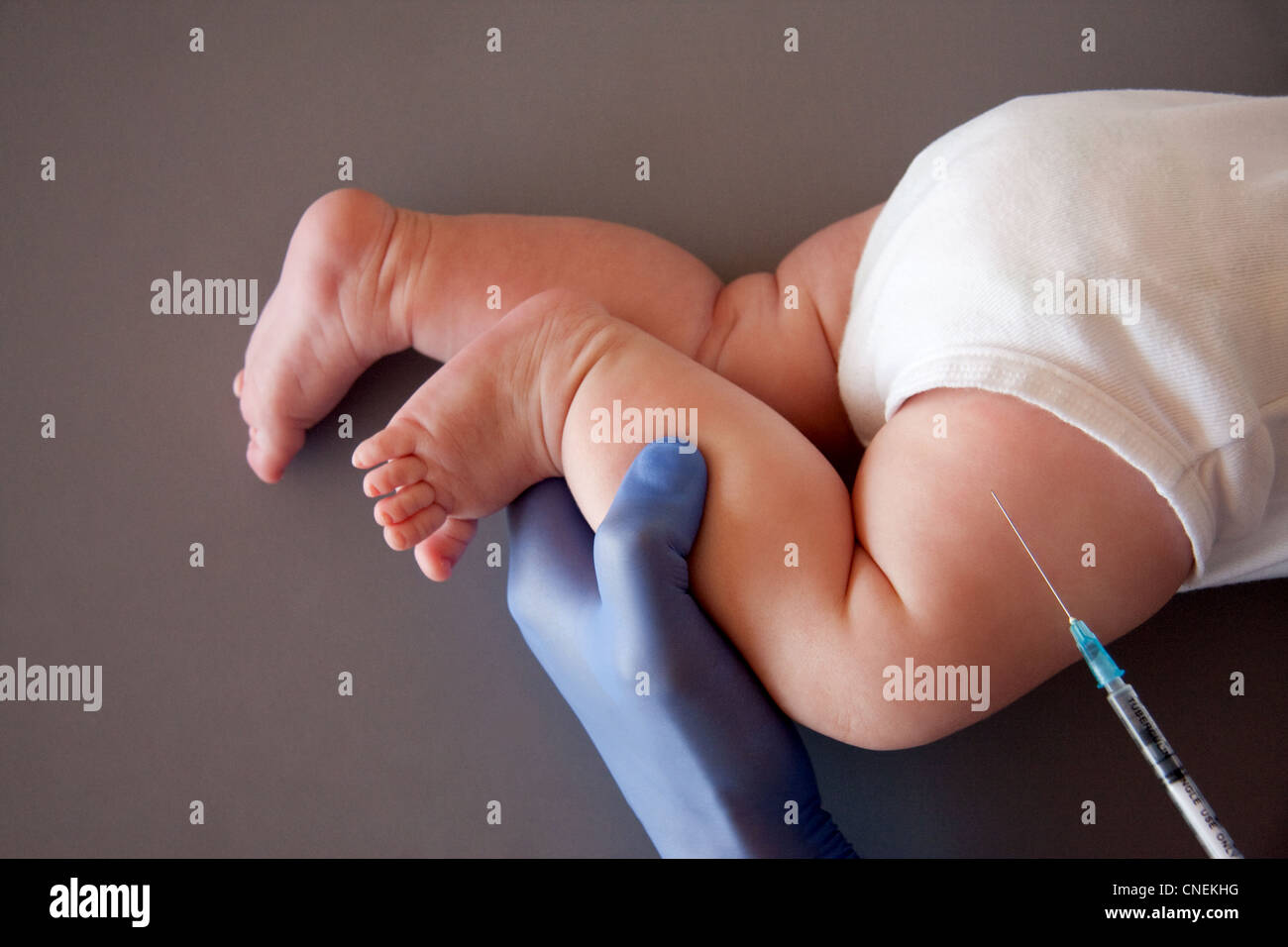 Newborn's vaccination Stock Photo