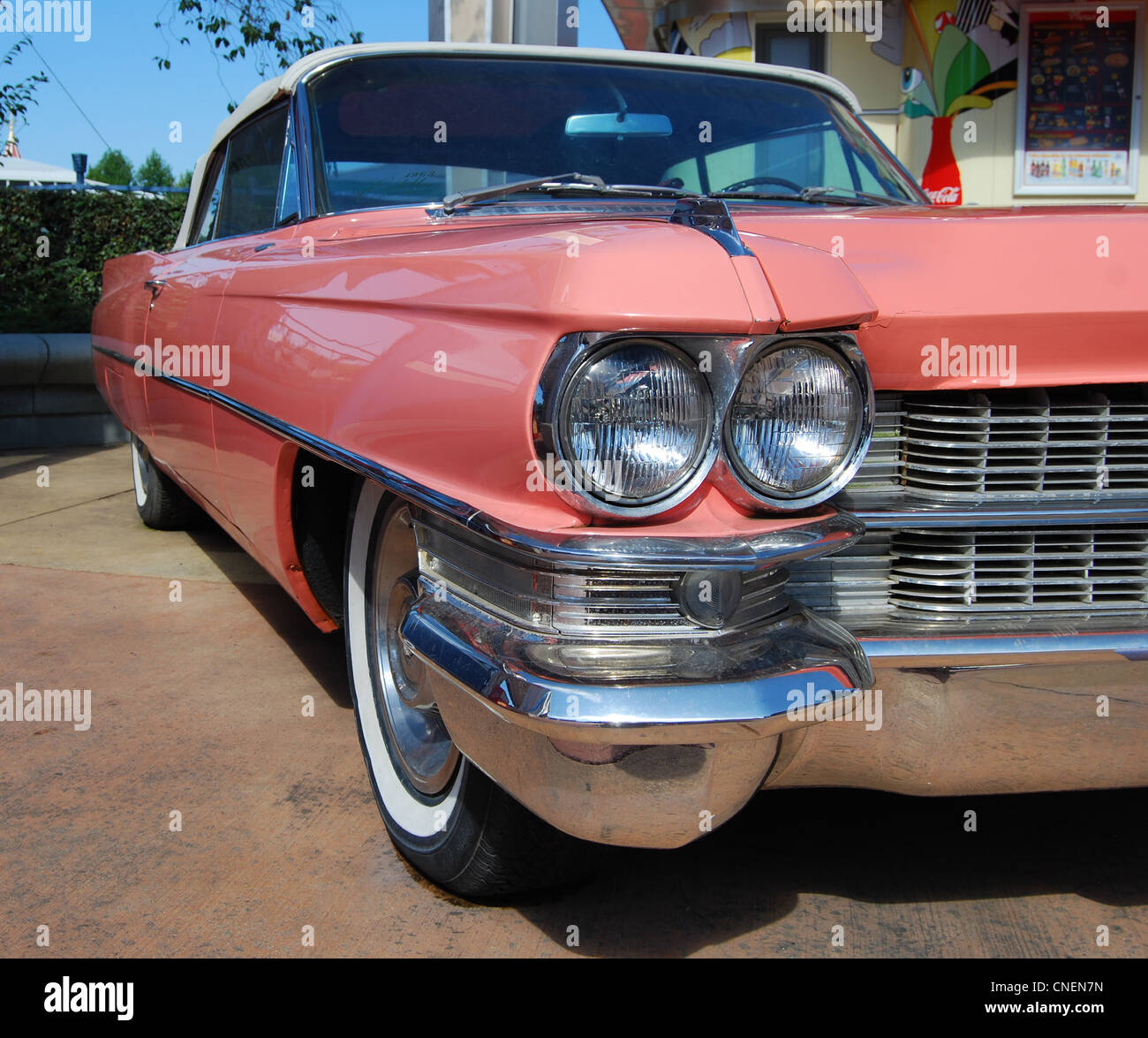 Pink Cadillac 1963 coup de ville number 3145 Stock Photo