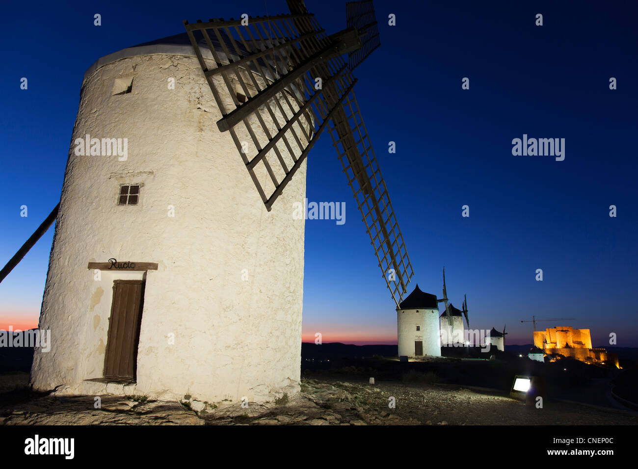 Windmills, Consuegra, Toledo, Castilla la Mancha, Spain Stock Photo