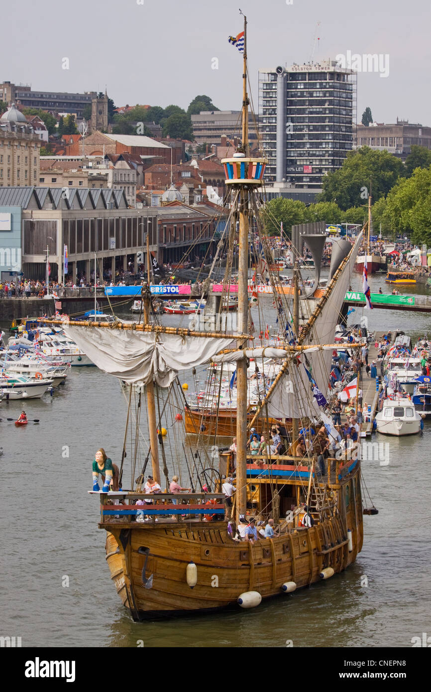 The replica sail ship The Matthew ferries passengers around Bristol