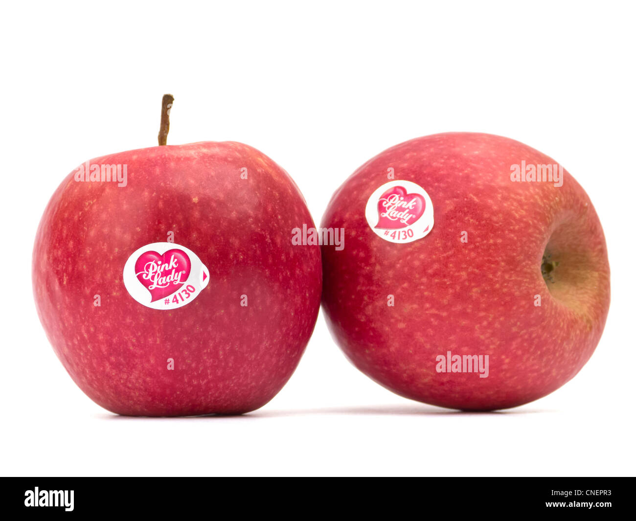 Pink Lady Apples Isolated Stock Photo