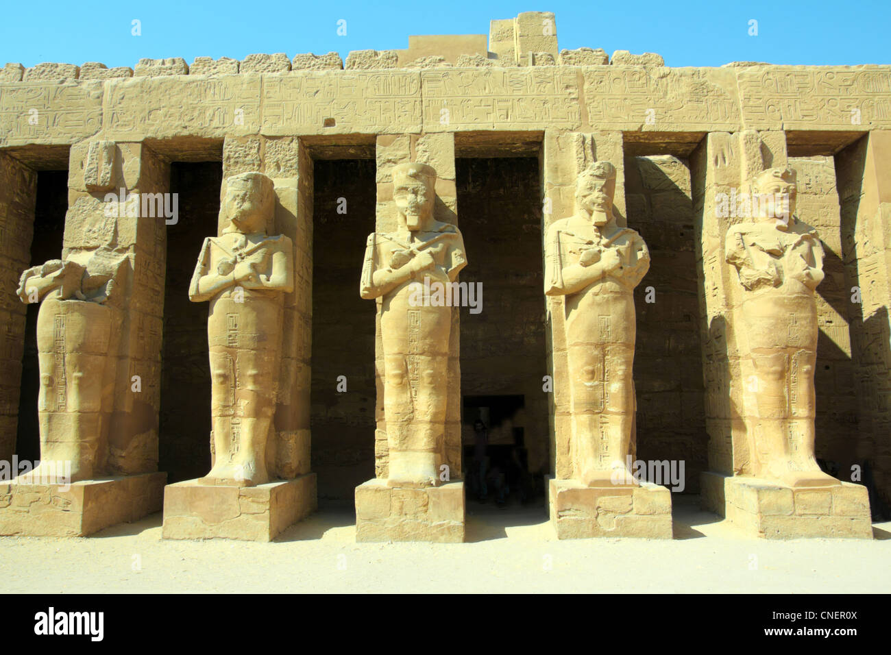 Ancient Egypt Pharaoh Statues In Luxor Karnak Temple Stock Photo Alamy