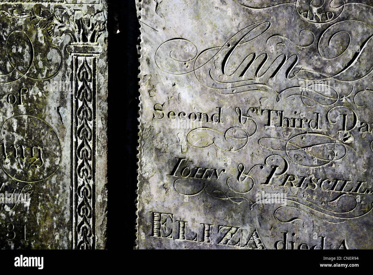 Close up of gravestone Stock Photo