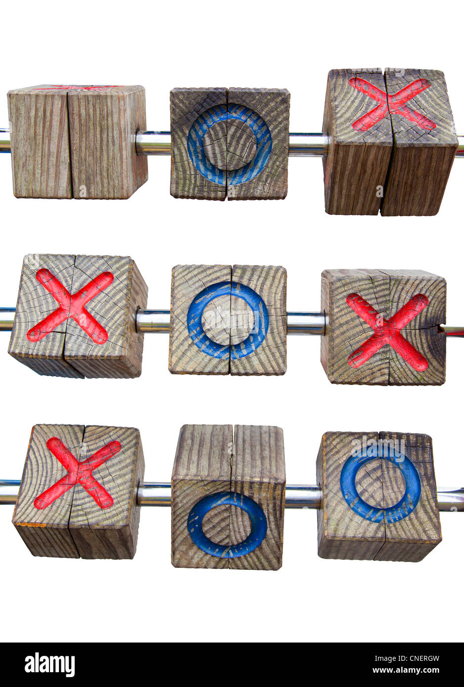 Noughts and Crosses Blocks Stock Photo