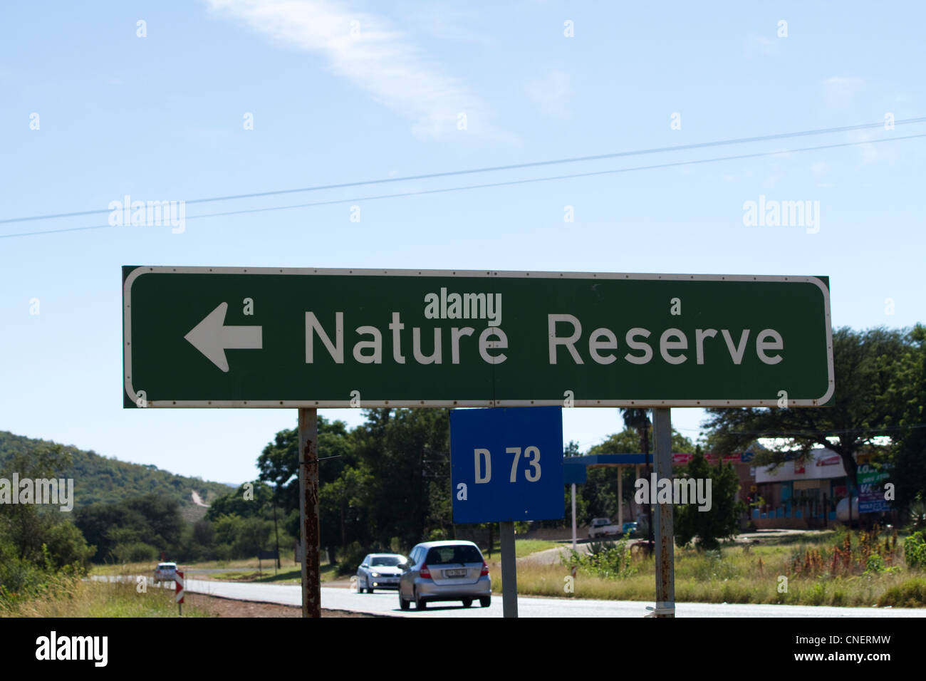 Sign for Loskop Nature Reserve, Mpumalanga, South Africa Stock Photo