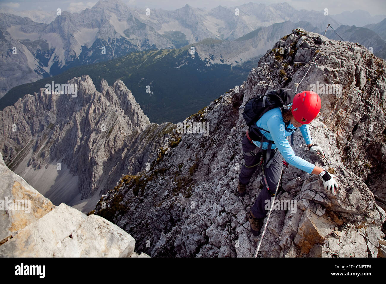 Climbers, Innsbrucker Klettersteig via ferrata, Karwendelgebirge