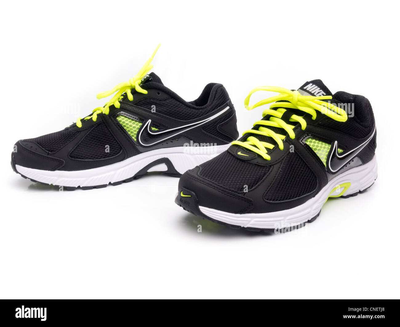 black on black nike running shoes