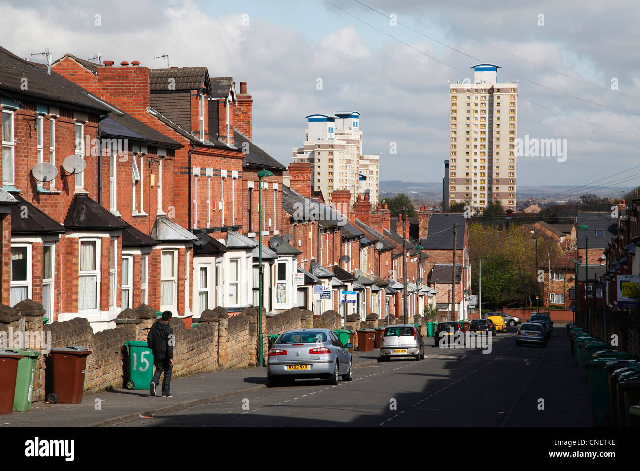 Houses on a street in Lenton, Nottingham, England, U.K. Stock Photo