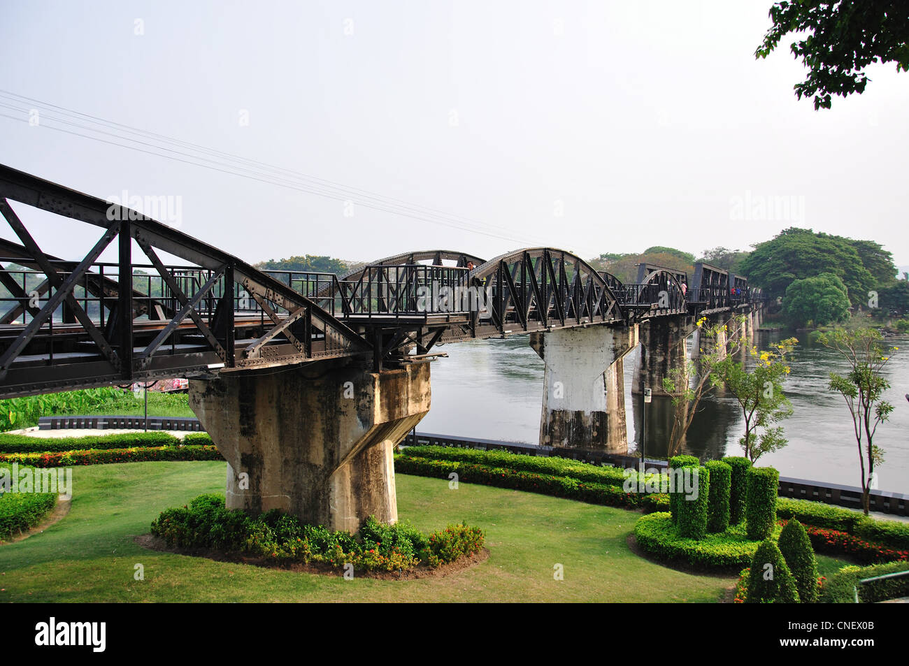 The Bridge over the River Kwai, Kanchanaburi, Kanchanaburi Province, Thailand Stock Photo