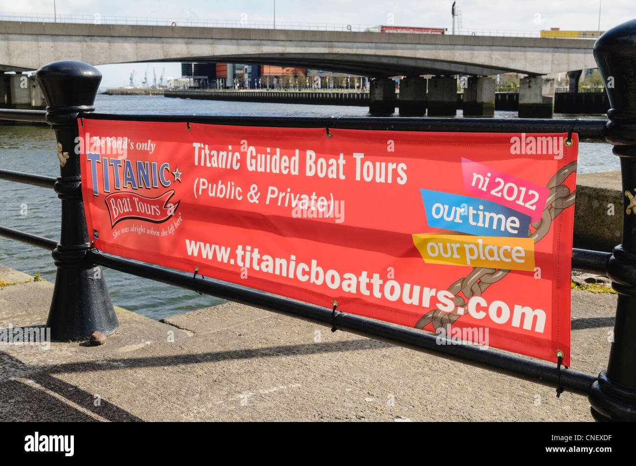 Titanic boat tours banner Stock Photo