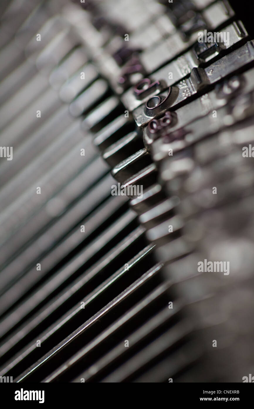 Detail of a typewriters letters Stock Photo Alamy