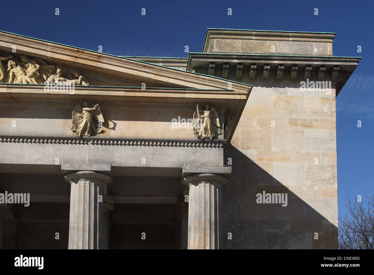 A detail of the Neue Wache, the former royal guardhouse, is considered Karl Friedrich Schinkel's first masterpiece. Stock Photo
