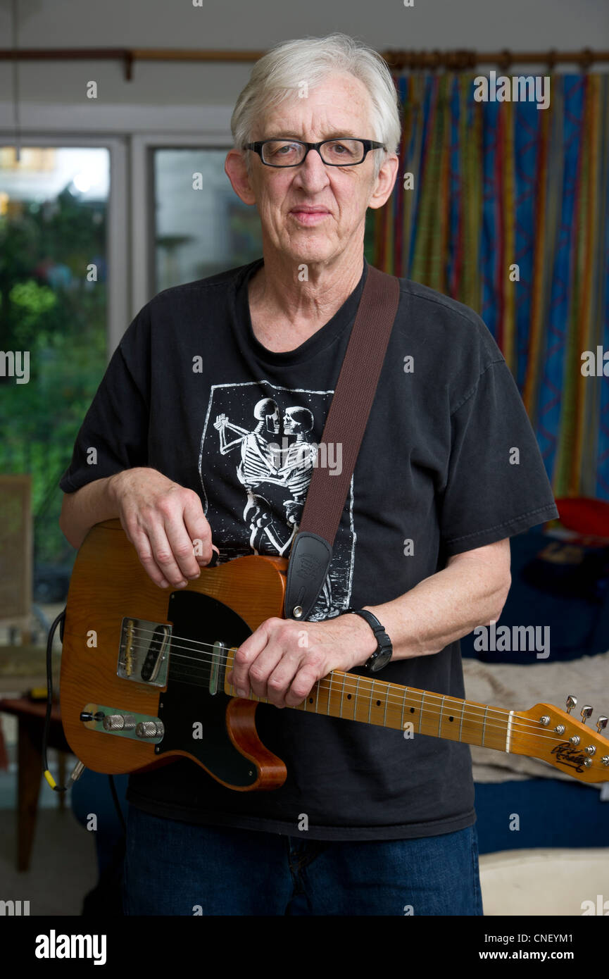 Portrait of Bill Kirchen with his telecaster electric guitar Stock Photo