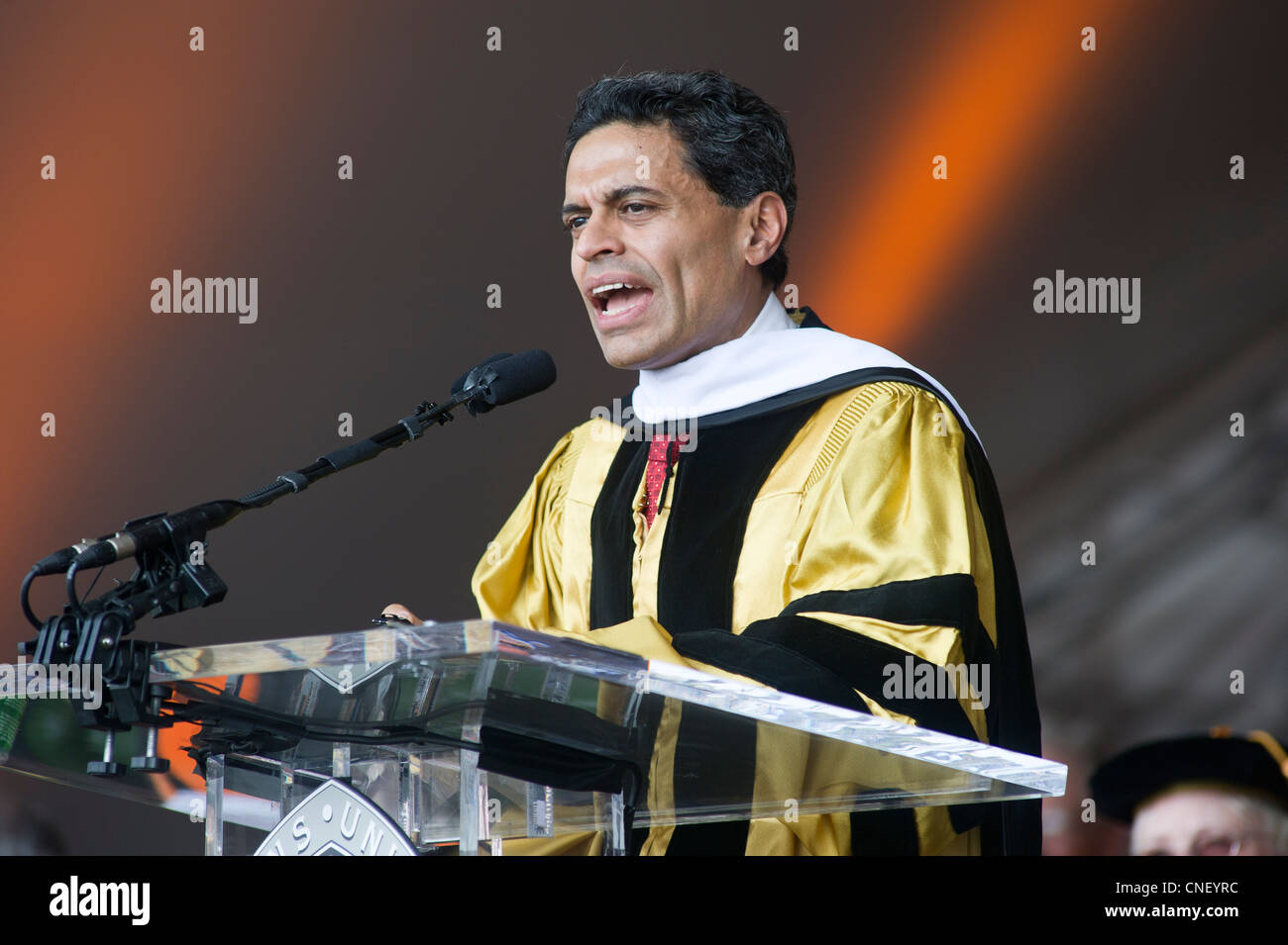 Speech at Johns Hopkins University graduation 2011 in Baltimore Fareed Zakaria Stock Photo
