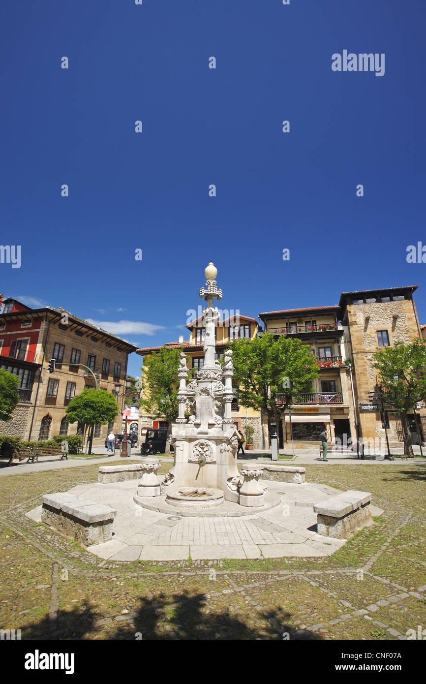 Fuente de los Tres Caños by Domenech i Montaner, Comillas, Cantabria, Spain Stock Photo