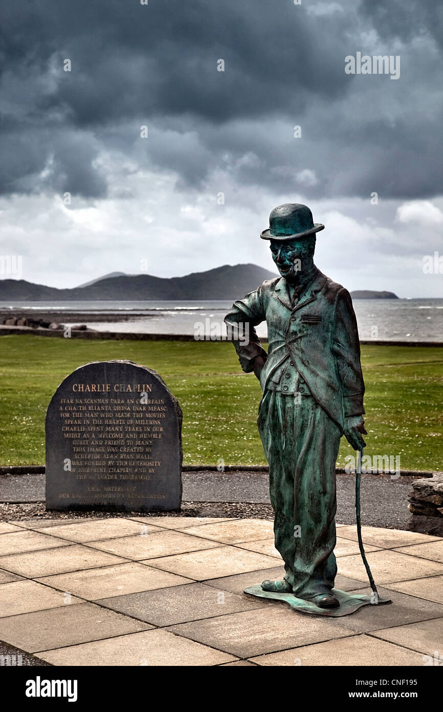 Charlie Chaplin statue in Waterville County Kerry Ireland Stock Photo