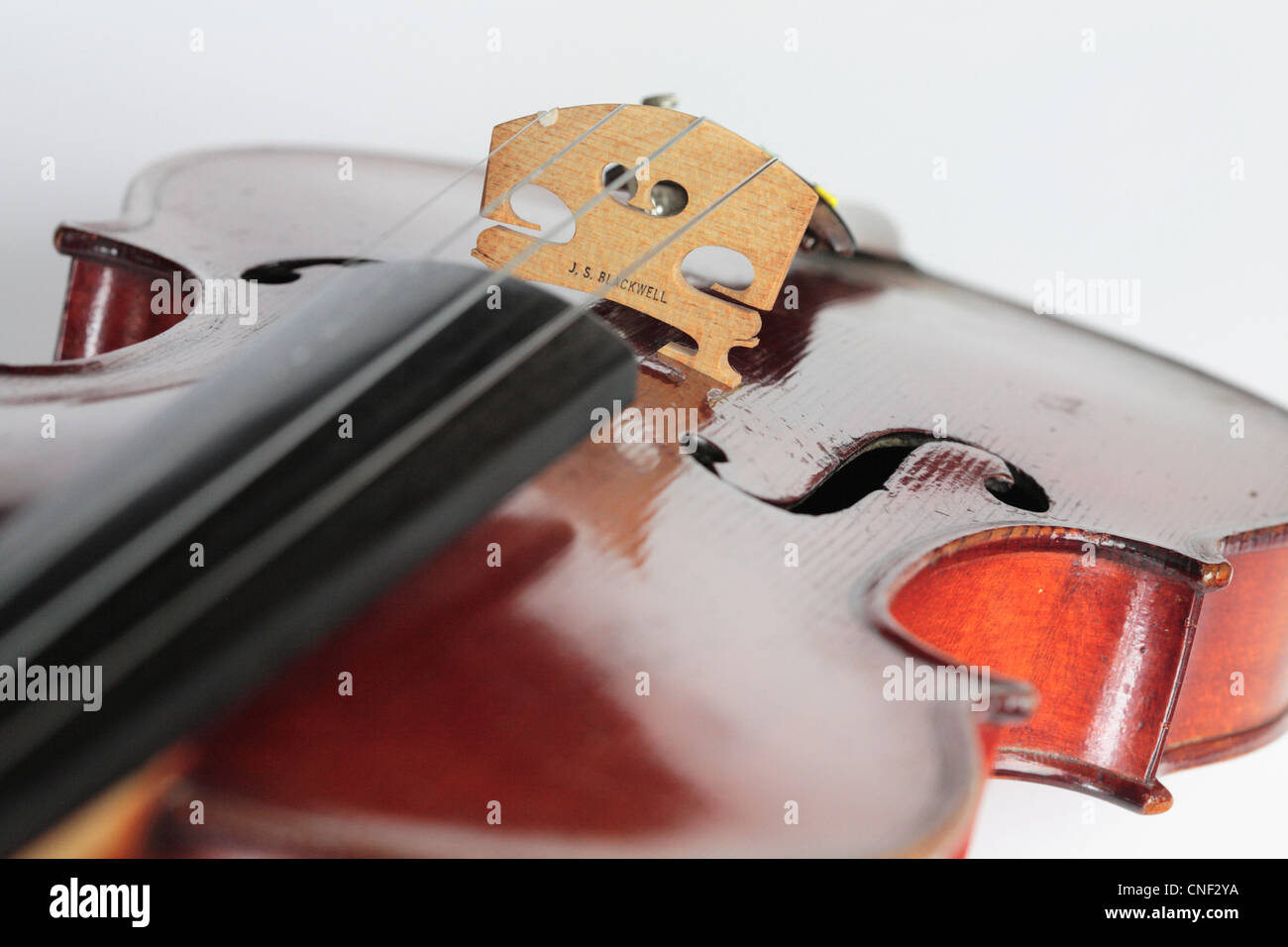 English violin, circa 1834, by Panormo (detail Stock Photo Alamy