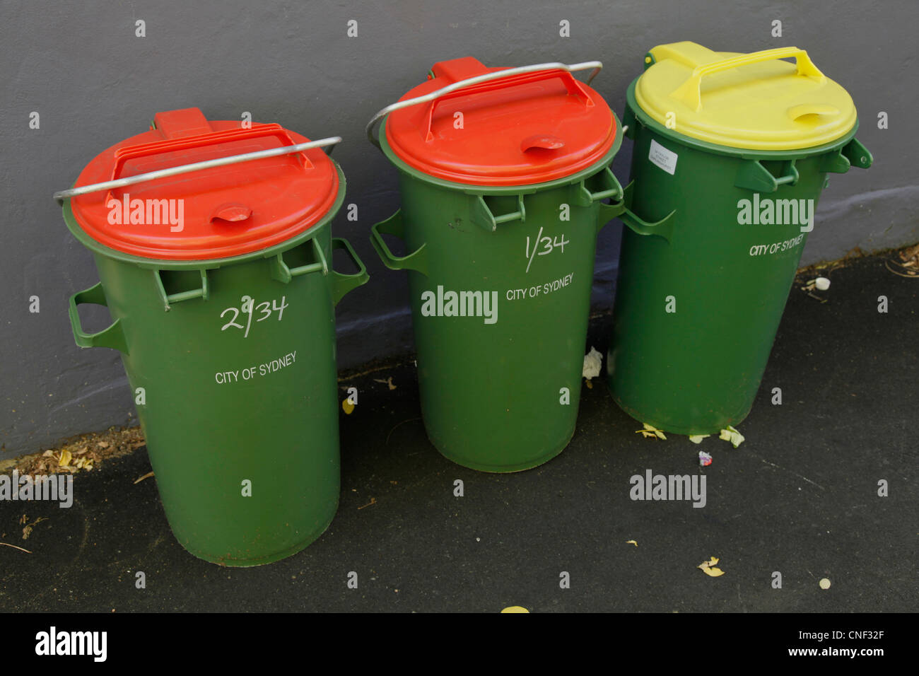 Recycling bins in a street in Sydney, Australia Stock Photo Alamy
