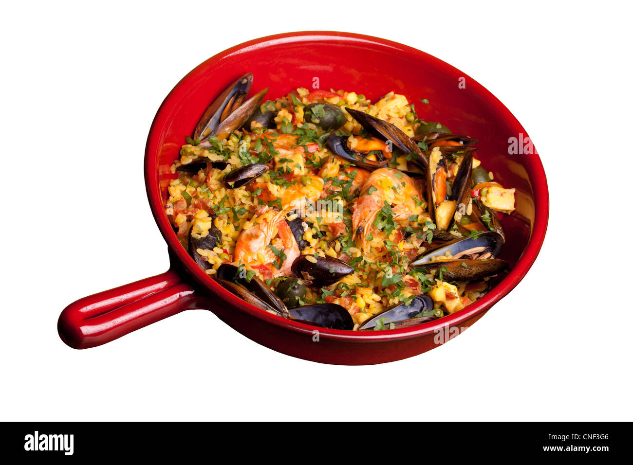 Pan With Paella, Isolated Stock Photo Alamy