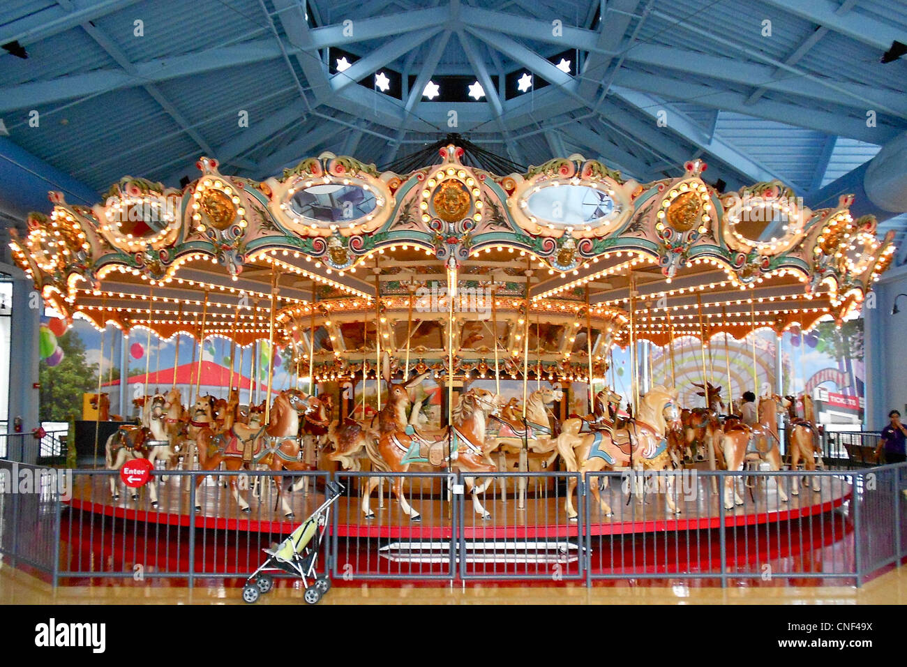Dentzel Carousel at Please Touch Museum in Philadelphia. Stock Photo