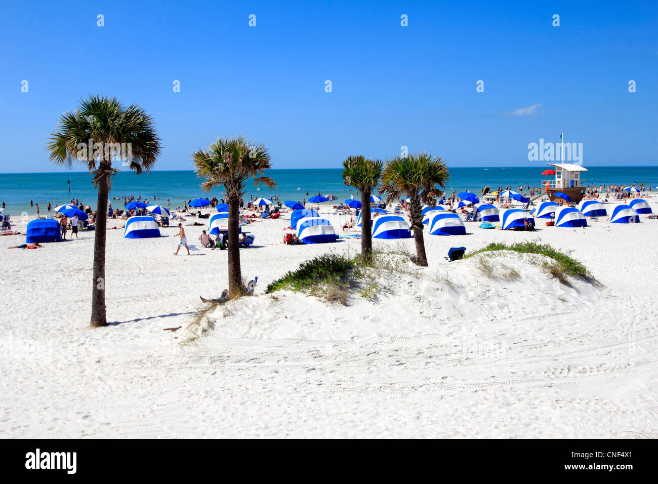 Clearwater Beach and resort area, west central gulf coast, Florida, USA Stock Photo