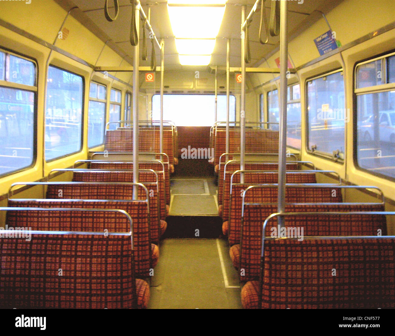 The interior of preserved Southend Transport Leyland National 753 (LPB 218P) Stock Photo