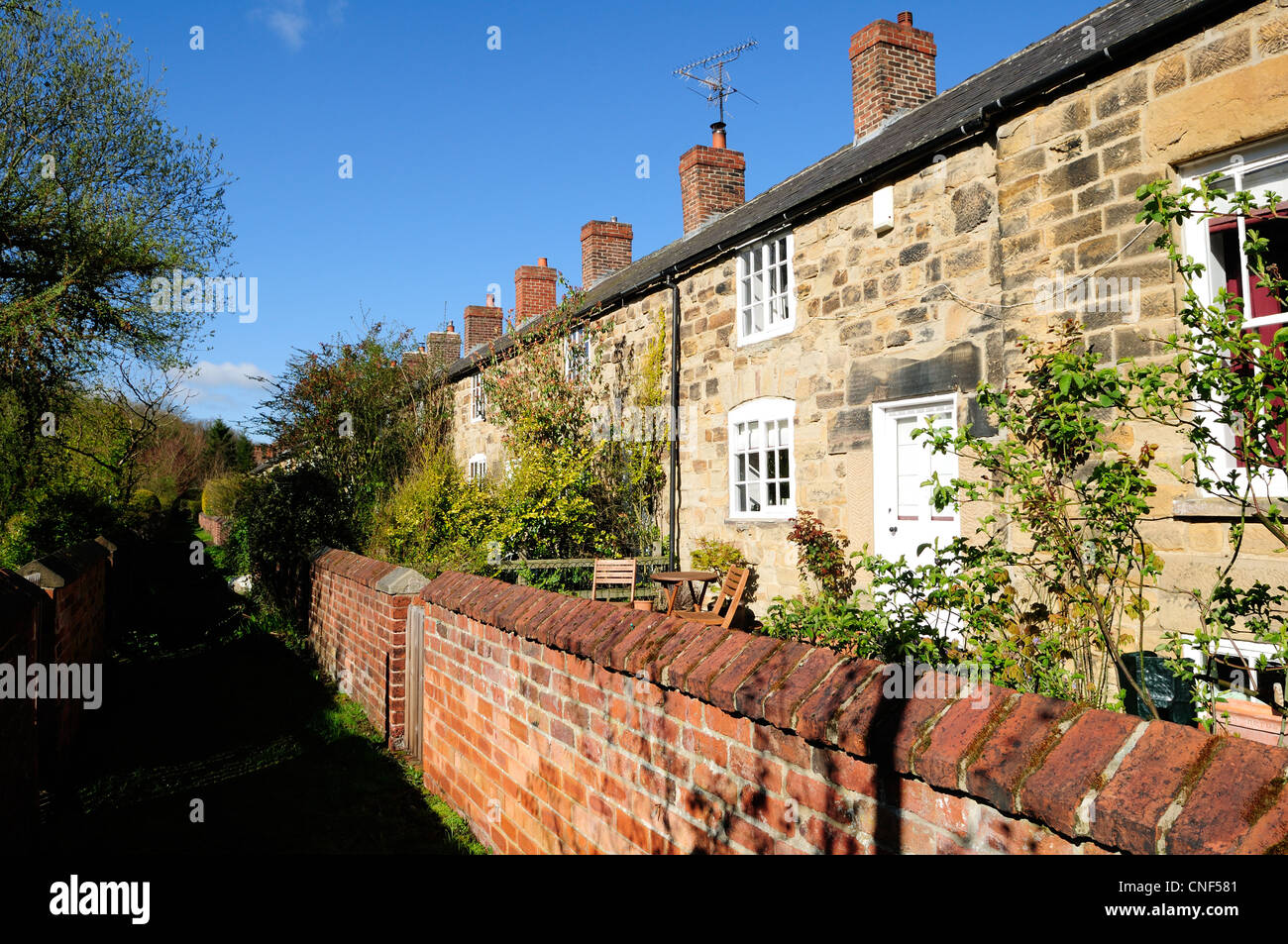Golden Valley Cottages Riddings Derbyshire England Stock Photo Alamy