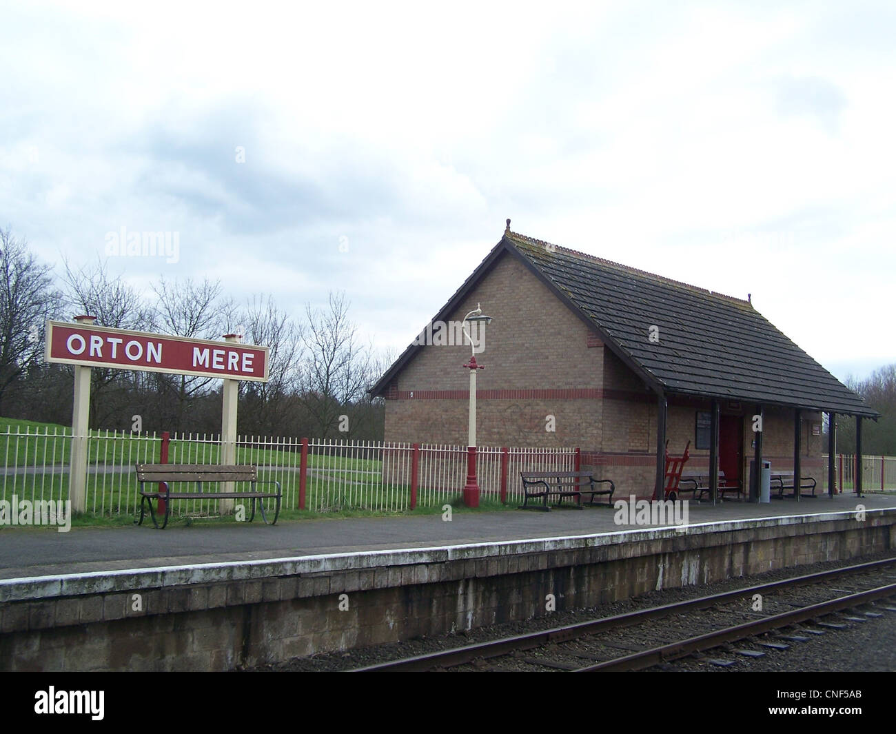 The Orton Mere station building, constructed in 1983. Stock Photo