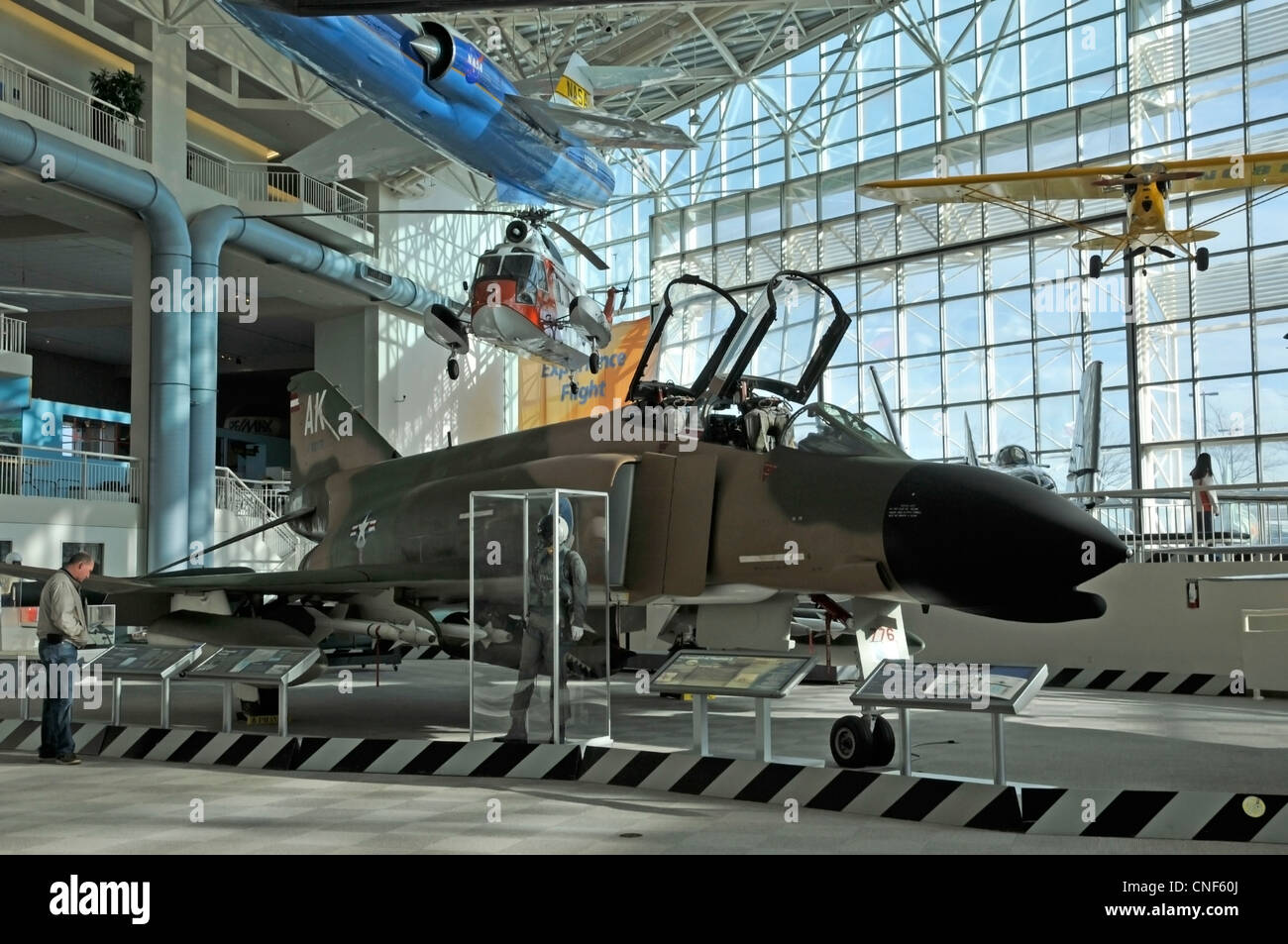 Military aircraft, T.A.Wilson great gallery, The Museum of Flight, Seattle, Washington,WA, USA Stock Photo