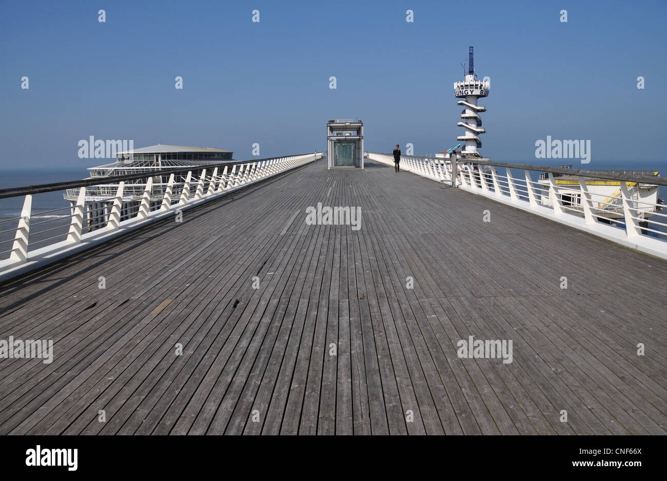 View on the boardwalk of the Pier of Scheveningen, Netherlands, Europe Stock Photo