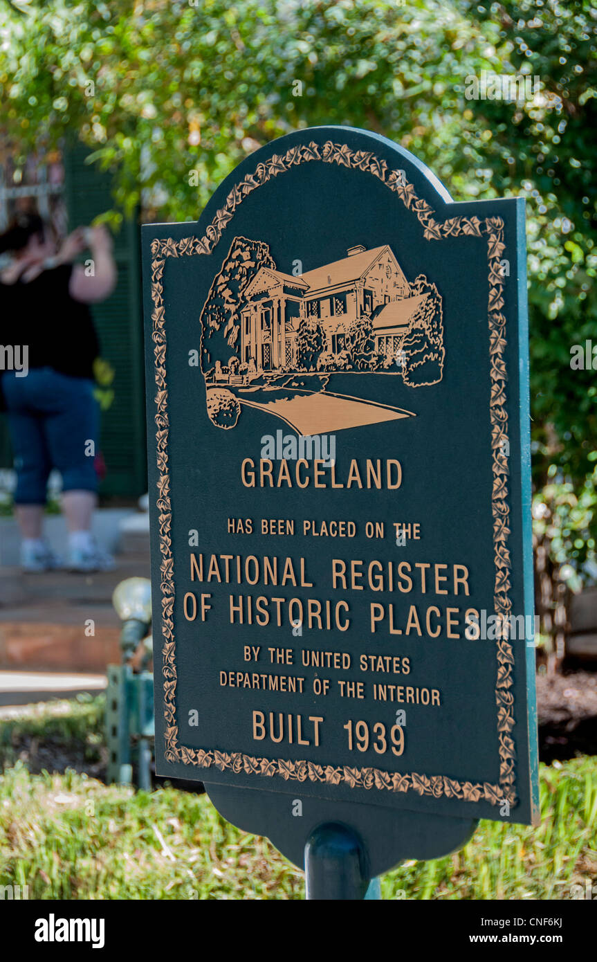 Elvis Presley's home and museum Graceland Historic Landmark Stock Photo