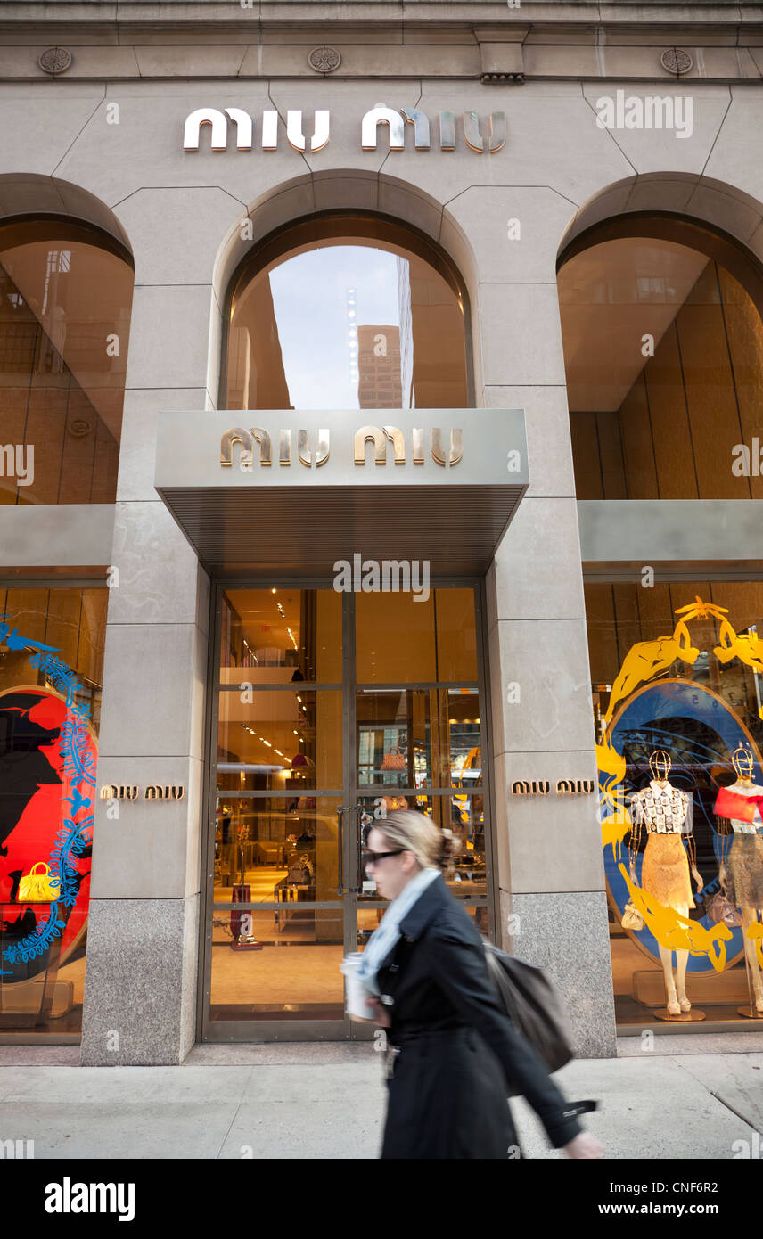 Miu Miu store on Fifth Avenue in Manhattan, New York City Stock Photo