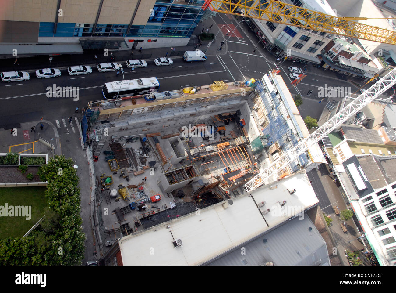 Foundation being built on a new high rise building in Bondi Junction Sydney NSW Australia Stock Photo