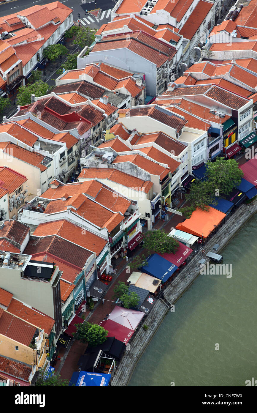 Aerial view of Boat Quay and Singapore River Stock Photo - Alamy