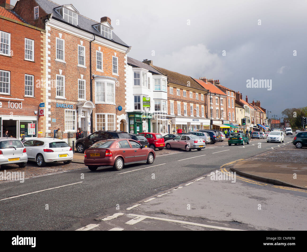 The High Street of the market town of Stokesley North Yorkshire on a