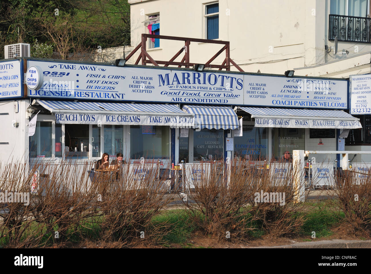 Traditional seaside restaurant Southend Stock Photo Alamy