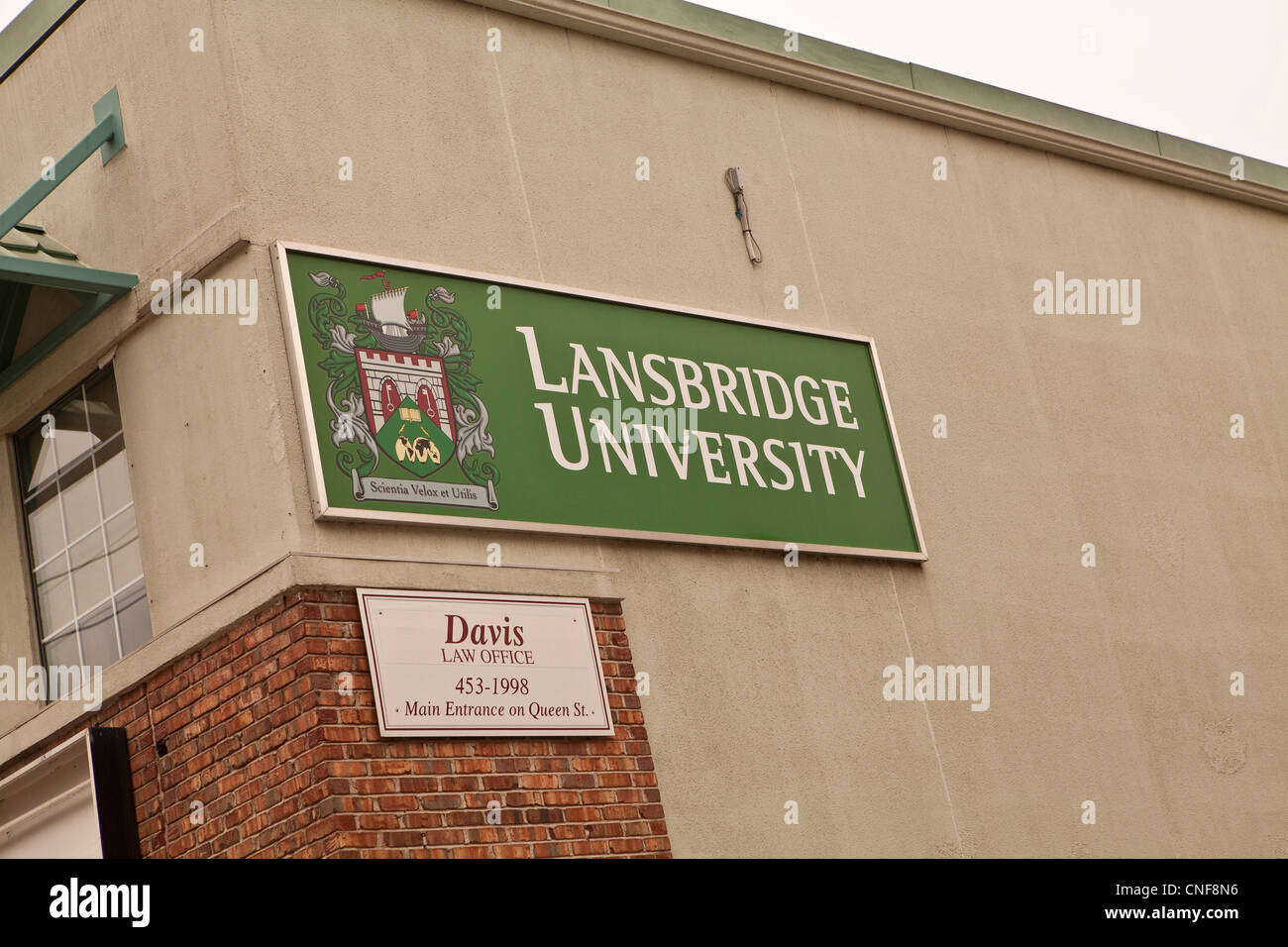 Lansbridge University is pictured in Fredericton, New Brunswick Stock Photo