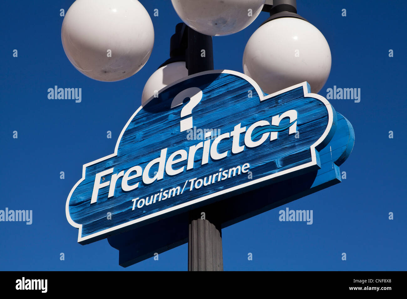 A sign for tourism information is pictured in Fredericton, New