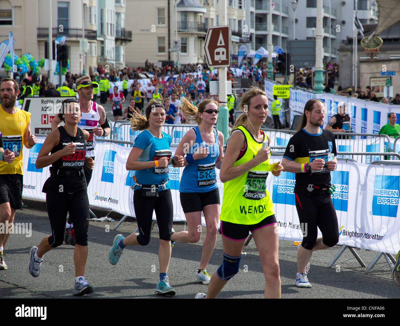 Female runners in the Brighton Marathon 2012 Stock Photo