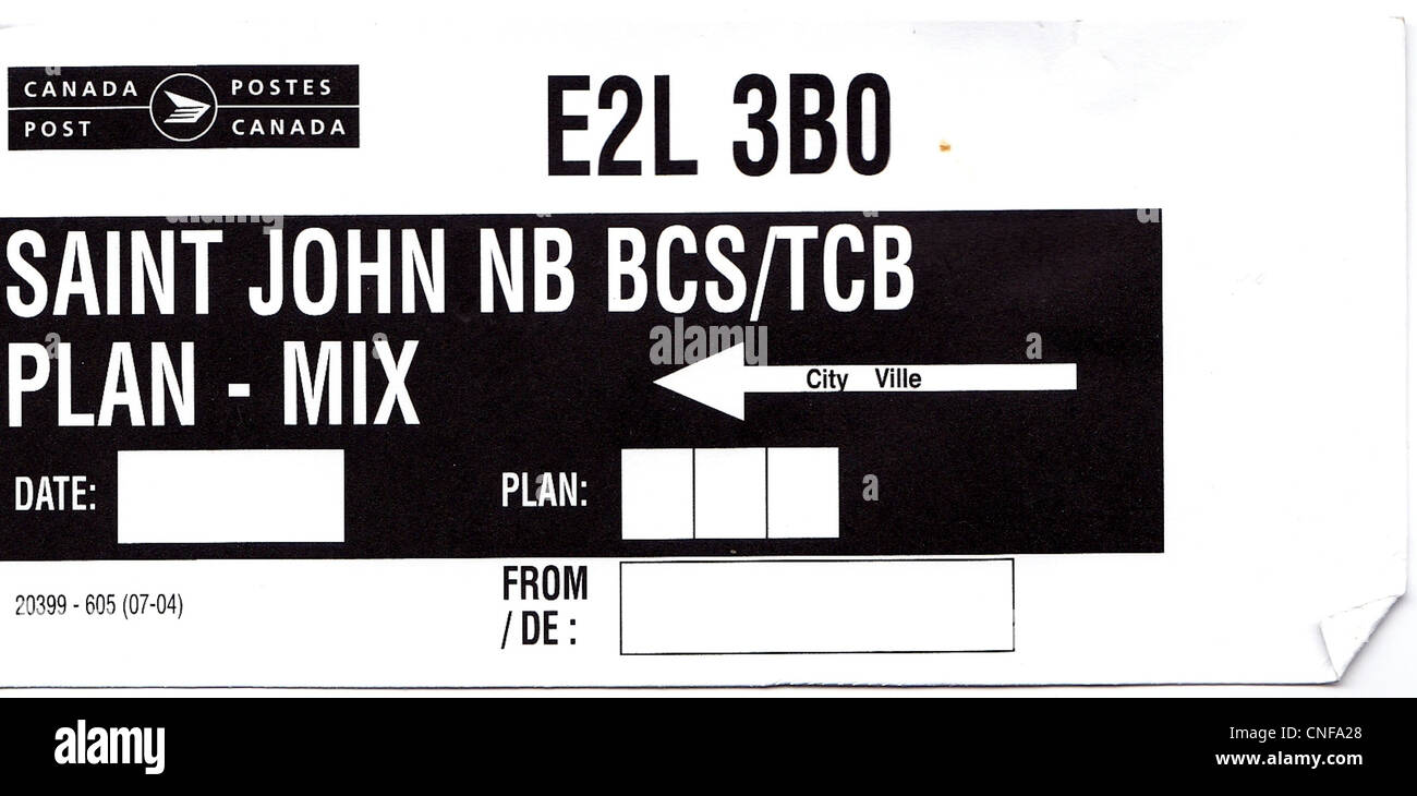 Canada Post tags and labels are used on various postal equipment ...