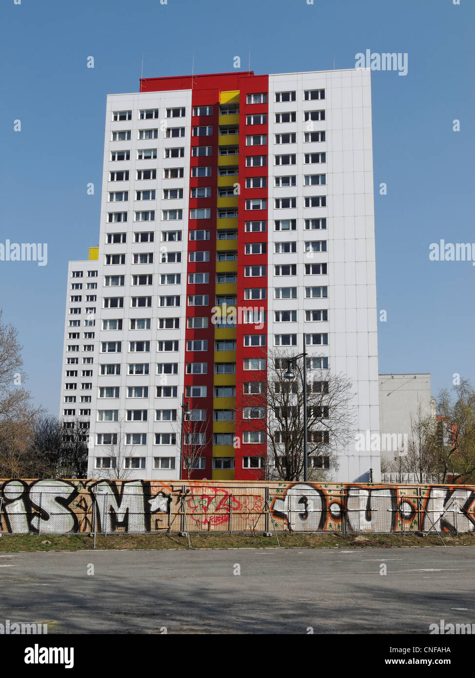 A block of flats in the former East Berlin, Germany. Stock Photo