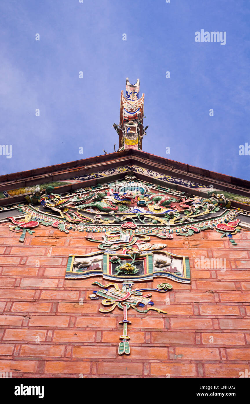architectures details of oriental style roof in Penang, Malaysia. Stock Photo