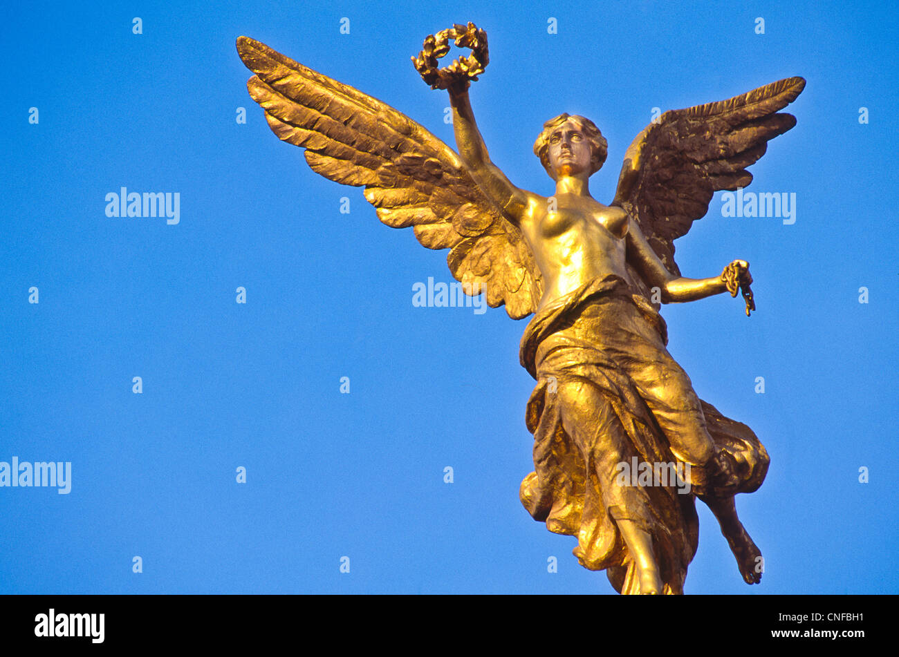 El Angel", a sculpture of Nike, the goddess of Victory, covered with 24k  gold, Paseo de la Reforma, Mexico City, Mexico Stock Photo - Alamy
