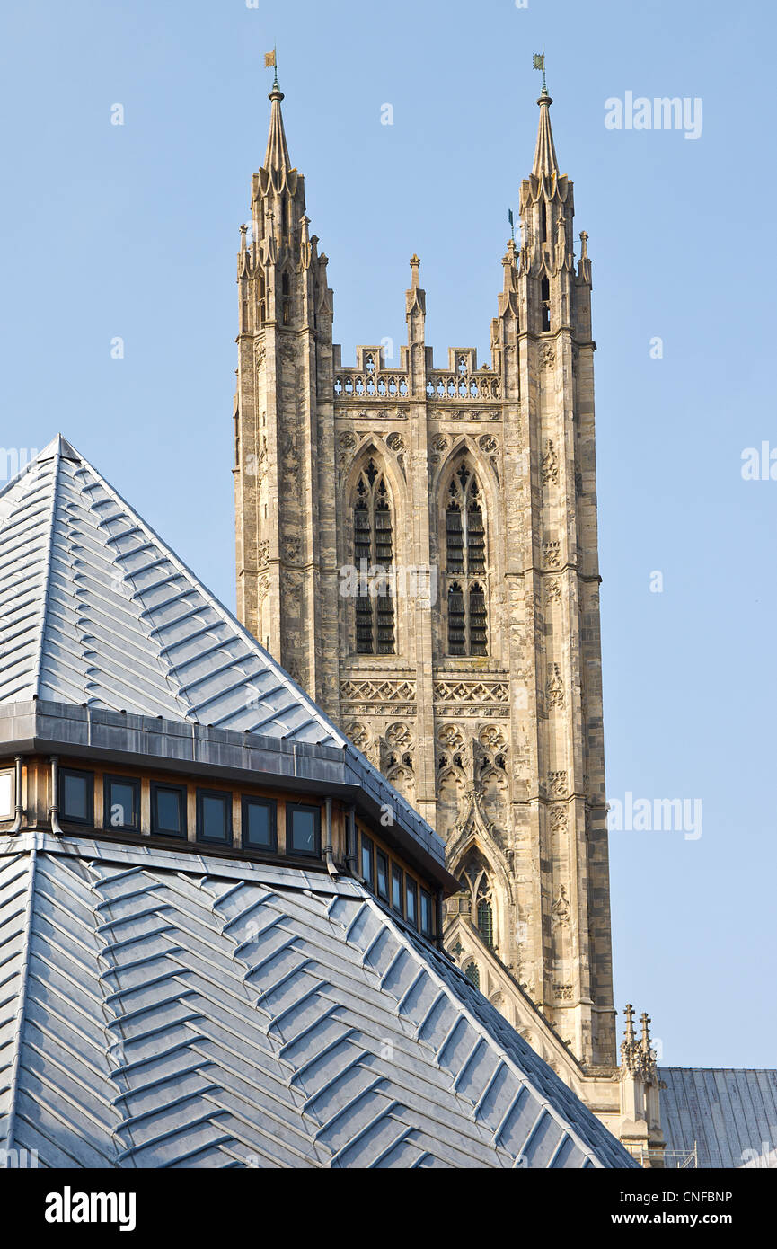 Canterbury Cathedral and Conference Centre with ornate Lead Roof Stock Photo